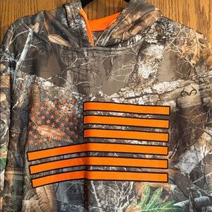 Realtree Camo Hoodie with Bright Orange Flag Accents